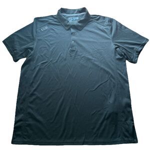 5.11 Tactical Paramount Crest Polo Men’s Large Black Snap Performance Polo NWOT